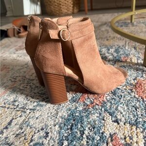 a new day Tan Suede Heeled Boots